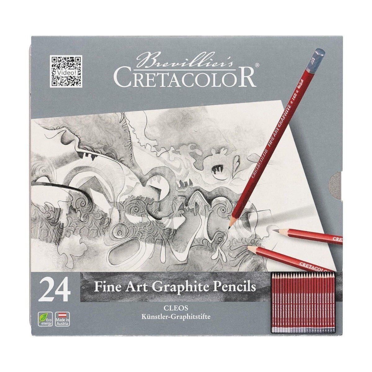 Cretacolor Cleos Fine Art Dereceli Kalem Seti 24'Lü Metal Kutu 16024