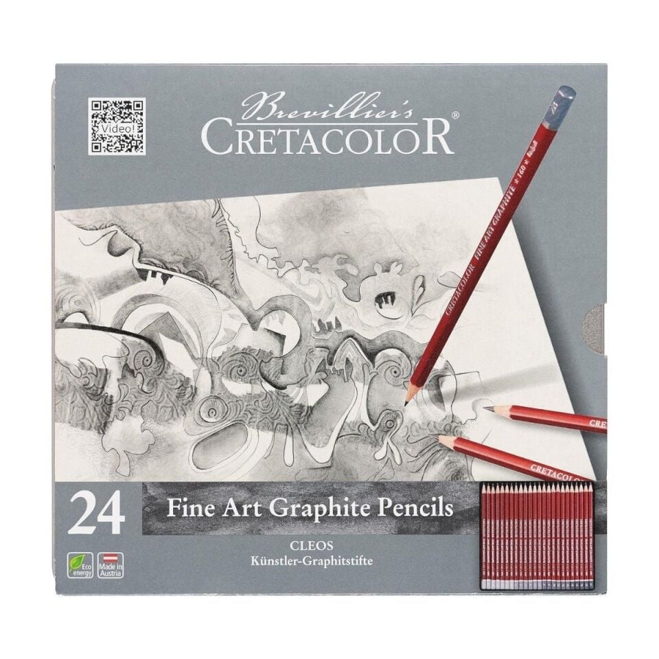 Cretacolor Cleos Fine Art Dereceli Kalem Seti 24'Lü Metal Kutu 16024