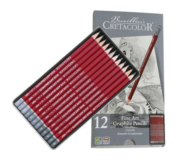 Cretacolor Cleos Fine Art Dereceli Kalem Seti 12'Li Metal Kutu 16052