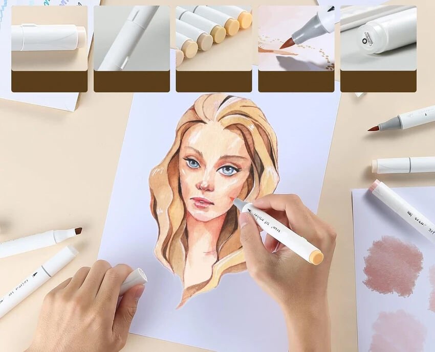 MED Özel 2025 Akrilik Marker Kalem Seti 25 Kalem Portre Tonları