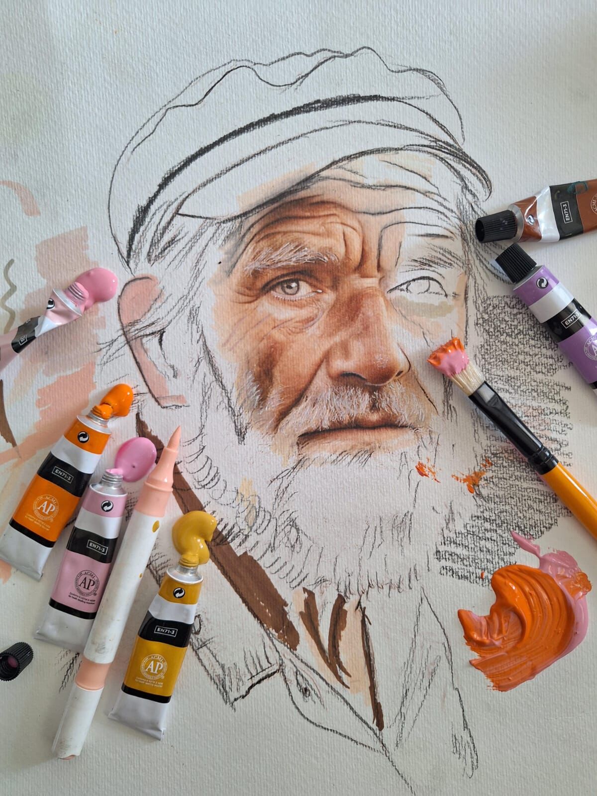 MED Özel 2025 Akrilik Boya & Marker Portre Kurs Malzemeleri