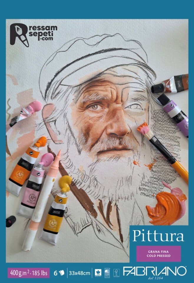 MED Özel 2025 Akrilik Boya & Marker Portre Defteri 33x48cm 6 Yaprak