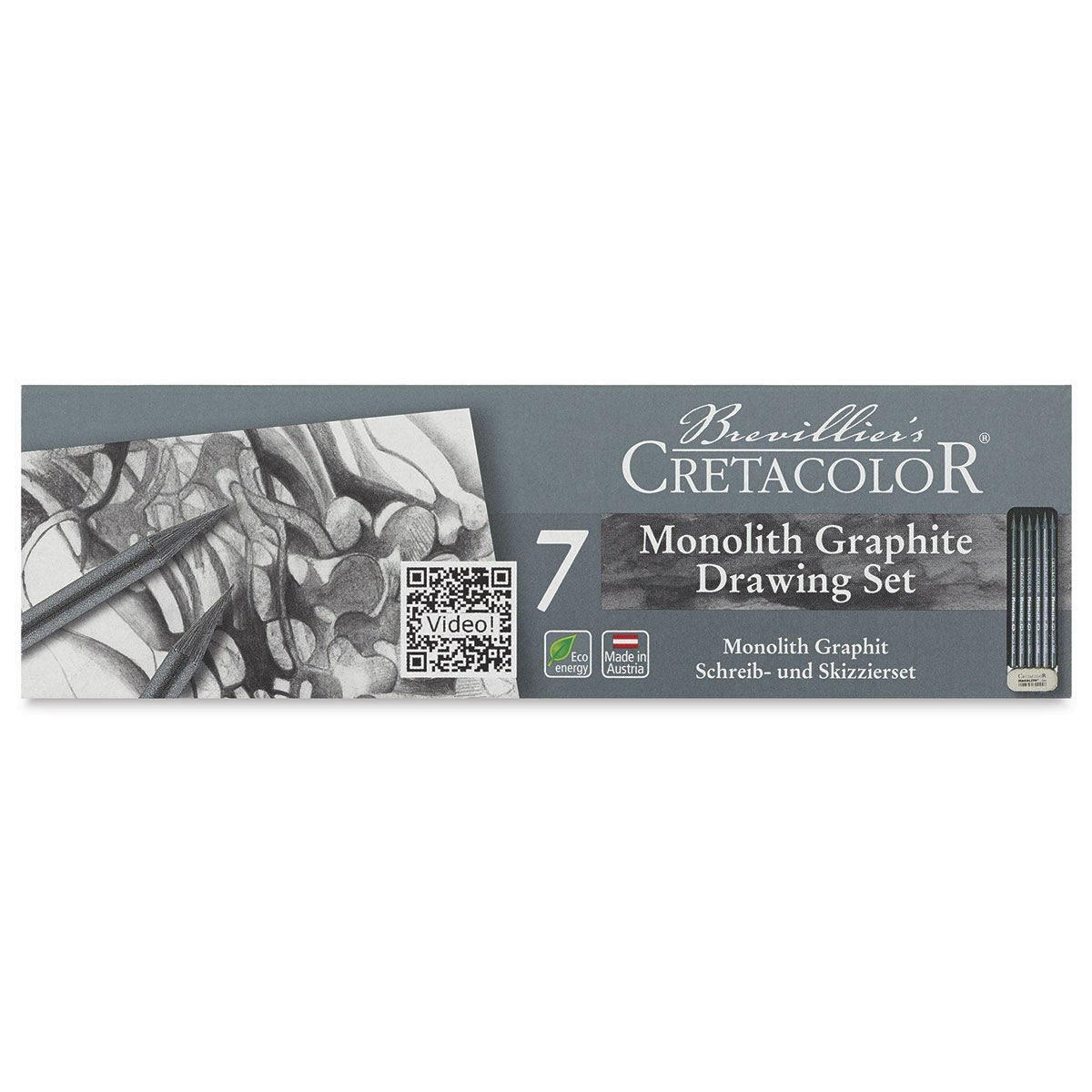 Cretacolor Monolith Graphite Set Ağaçsız Eskiz Kalem Seti 7 Parça Metal Kutu 20426