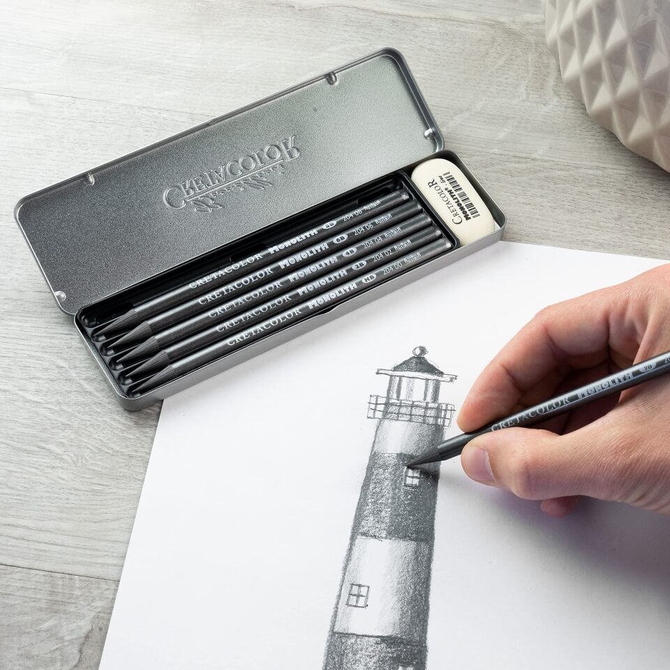 Cretacolor Monolith Graphite Set Ağaçsız Eskiz Kalem Seti 7 Parça Metal Kutu 20426