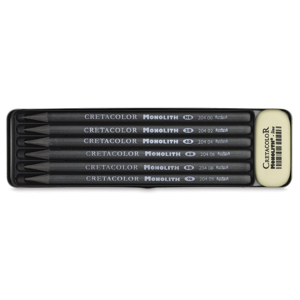 Cretacolor Monolith Graphite Set Ağaçsız Eskiz Kalem Seti 7 Parça Metal Kutu 20426