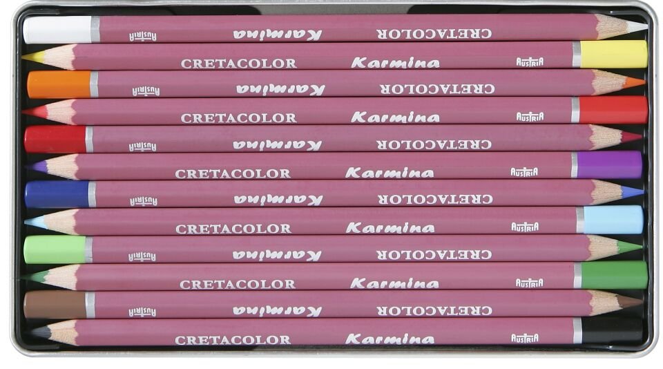Cretacolor Karmina Kuru Boya Kalem Seti 12 Renk Metal Kutu 27012