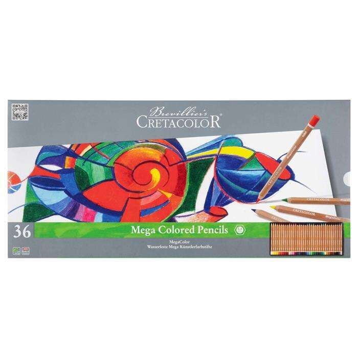 Cretacolor MegaColor Kalın Kuru Boya Kalem Seti 36 Renk Metal Kutu 29036