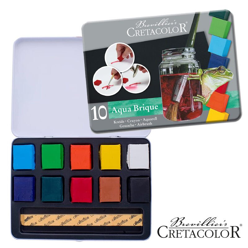 Cretacolor Aqua Brique Profesyonel Tablet Sulu Boya 10 Renk 41510