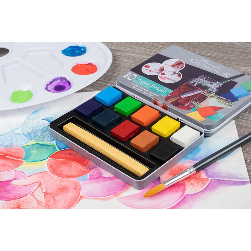 Cretacolor Aqua Brique Profesyonel Tablet Sulu Boya 10 Renk 41510