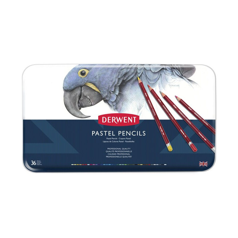 Derwent Pastel Pencils Pastel Boya Kalem Seti 36 Renk Metal Kutu
