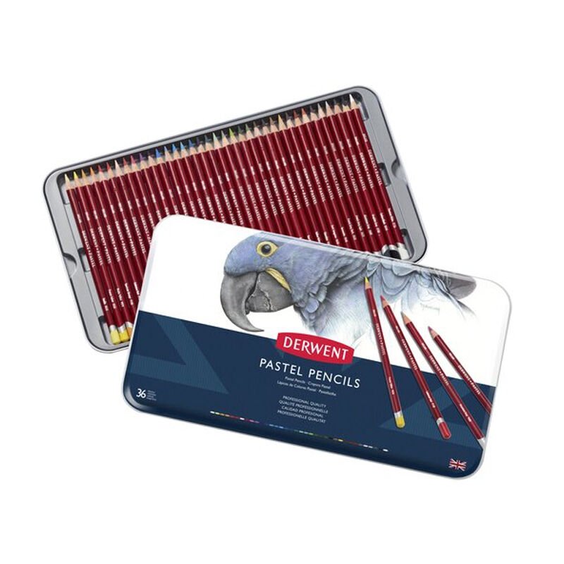 Derwent Pastel Pencils Pastel Boya Kalem Seti 36 Renk Metal Kutu