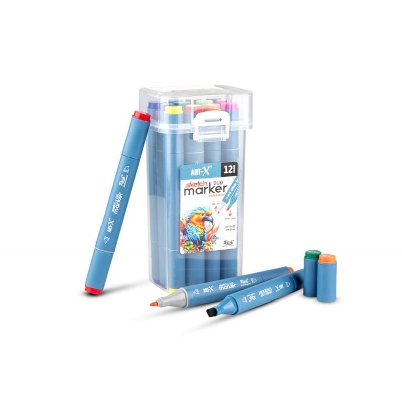 Rich Art-X Sketch Duo Marker Çift Uçlu Markör Kalem Seti 12 Renk