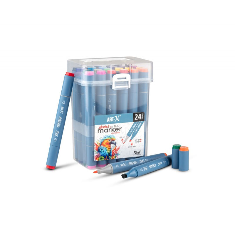 Rich Art-X Sketch Duo Marker Çift Uçlu Markör Kalem Seti 24 Renk