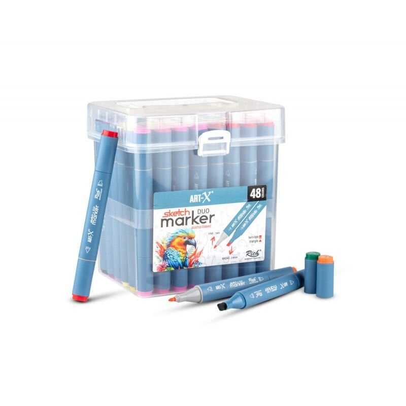 Rich Art-X Sketch Duo Marker Çift Uçlu Markör Kalem Seti 48 Renk