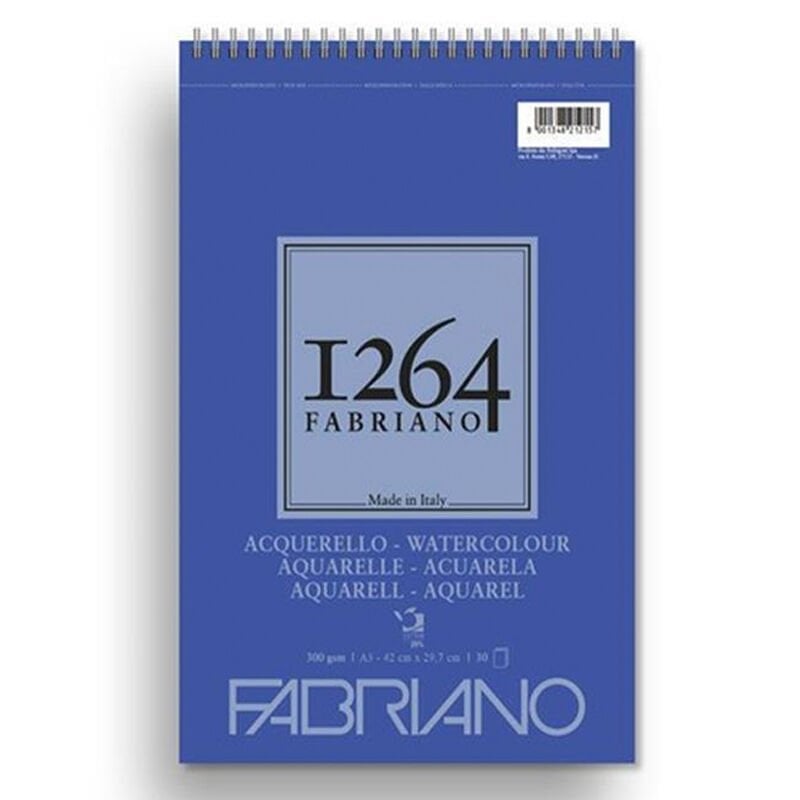Fabriano 1264 Üstten Spiralli Sulu Boya Bloğu A3 300gr 30 Yaprak