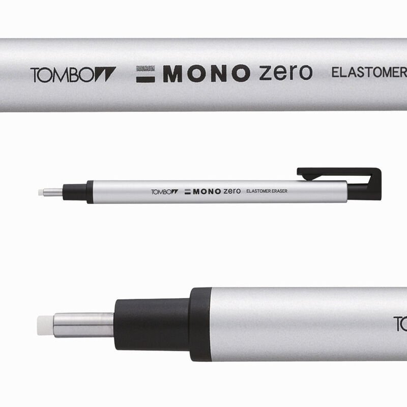 Tombow Mono Zero Mekanik Kalem Silgi 2,3mm Yuvarlak Uç Gümüş
