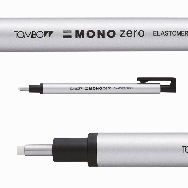 Tombow Mono Zero Mekanik Kalem Silgi 2,3mm Yuvarlak Uç Gümüş