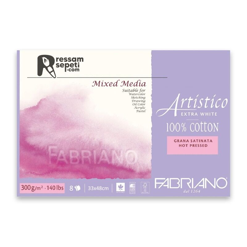Ressamsepeti Özel MED Artistico Çok Amaçlı Sanatsal Blok Yüzde Yüz Pamuk 33x48cm 300gr 8 Yaprak
