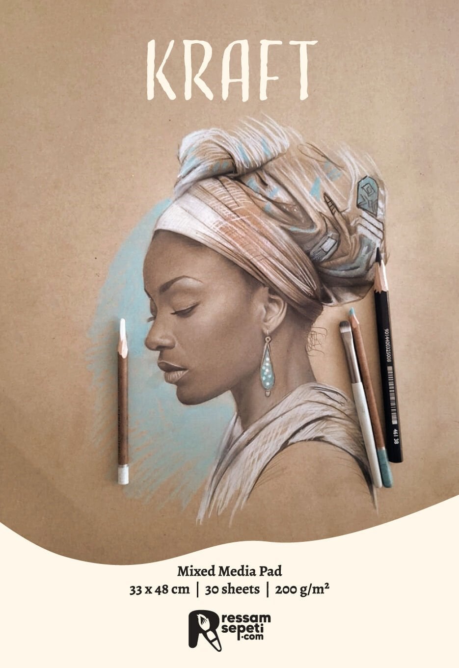 Ressamsepeti Özel MED Kraft Defteri 33x48cm 200gr 30 Yaprak