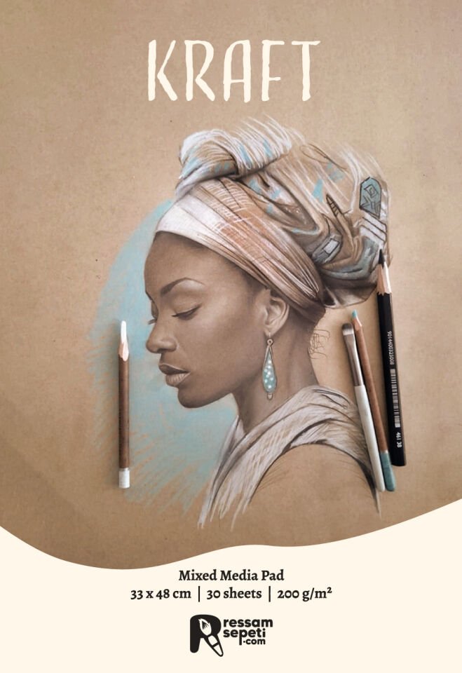 Ressamsepeti Özel MED Kraft Defteri 33x48cm 200gr 30 Yaprak