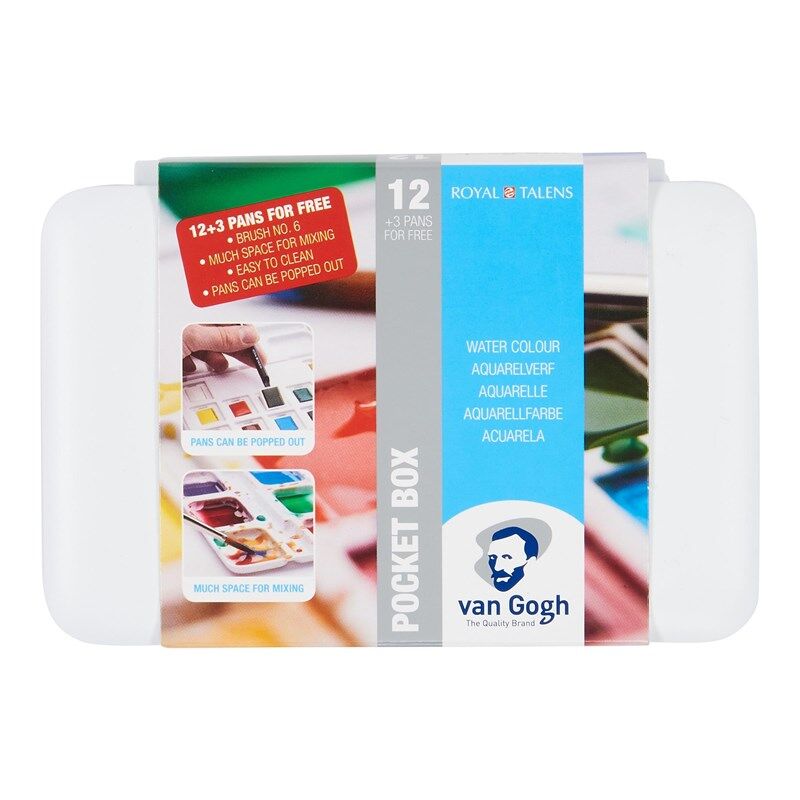 Van Gogh Tablet Sulu Boya Seti 12+3 Renk (Defter ve Fırça Hediyeli)