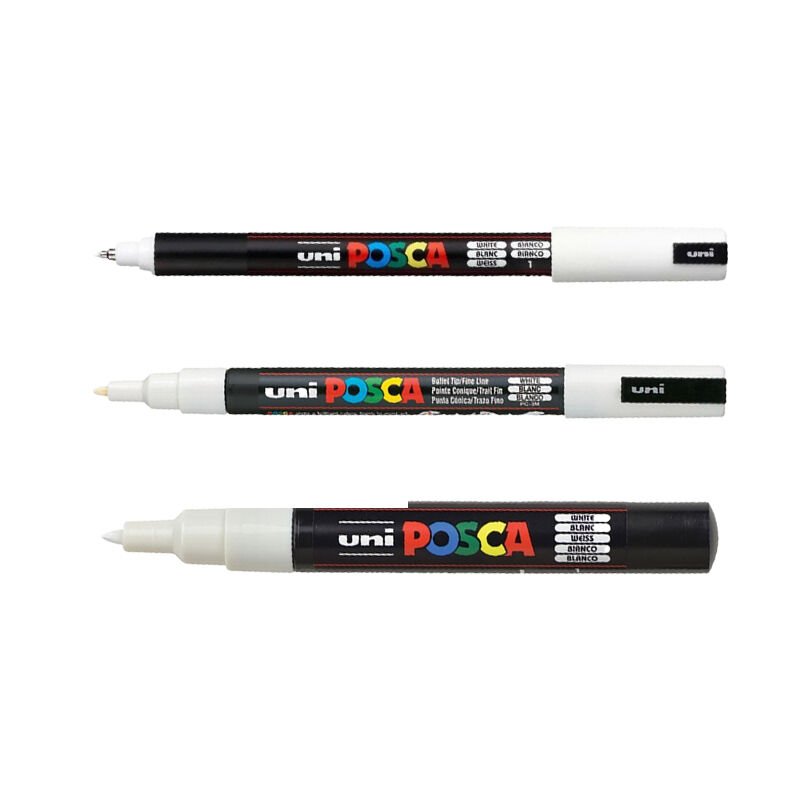 Uni-Ball Posca Su Bazlı Poster Marker Seti Beyaz 3lü