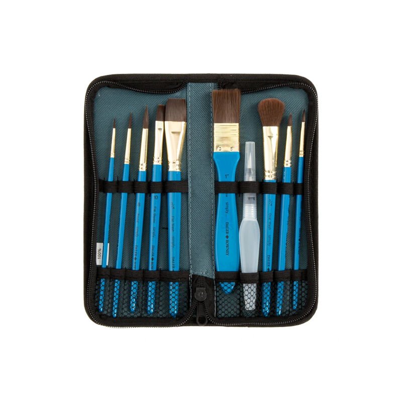 Daler Rowney Simply Sulu Boya Çantalı Fırça Seti 10'lu