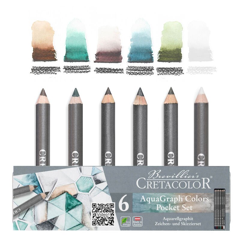 Cretacolor Aquagraph Colors Sulandırılabilir Çizim Seti 6'Lı Metal Kutu 18399