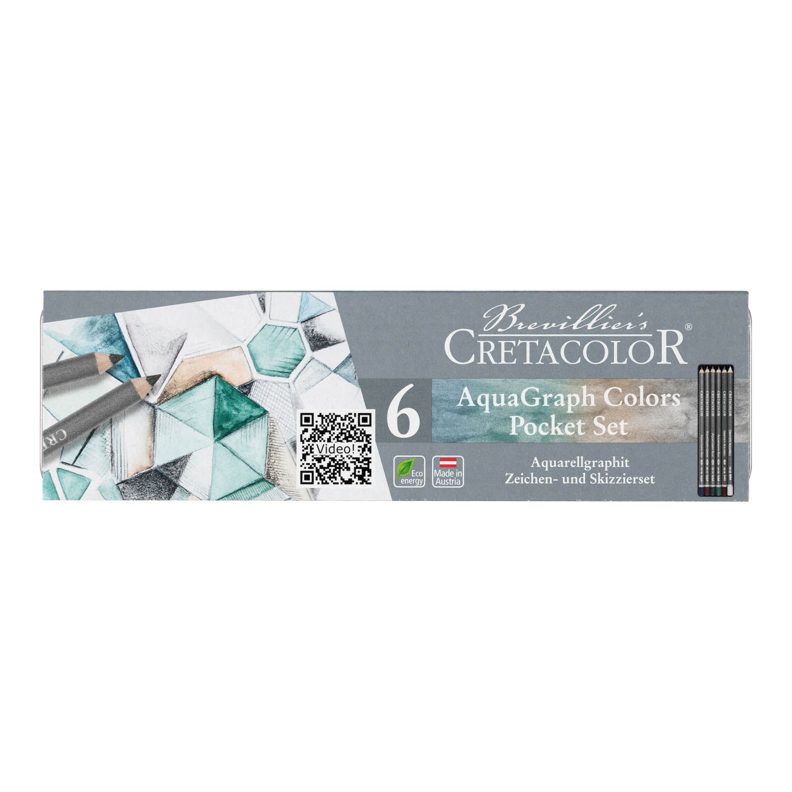 Cretacolor Aquagraph Colors Sulandırılabilir Çizim Seti 6'Lı Metal Kutu 18399