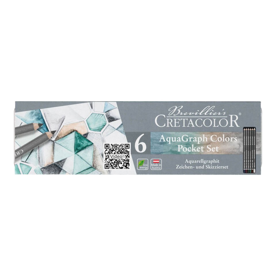 Cretacolor Aquagraph Colors Sulandırılabilir Çizim Seti 6'Lı Metal Kutu 18399