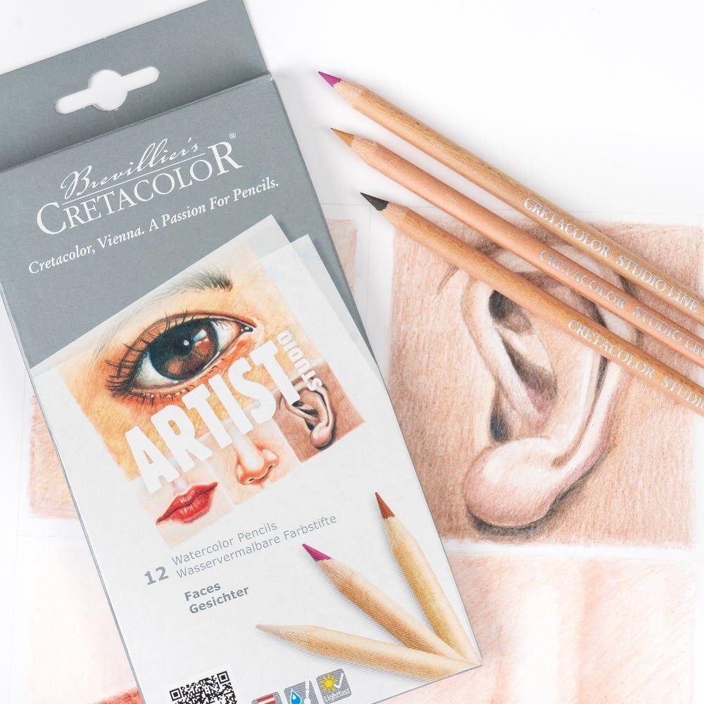 Cretacolor Artist Studio Faces Sulandırılabilir Portre Çizim Seti 12 Renk 28310