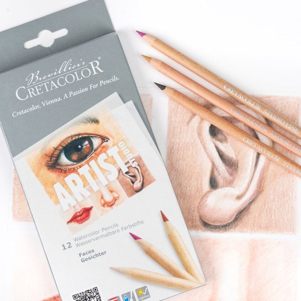 Cretacolor Artist Studio Faces Sulandırılabilir Portre Çizim Seti 12 Renk 28310