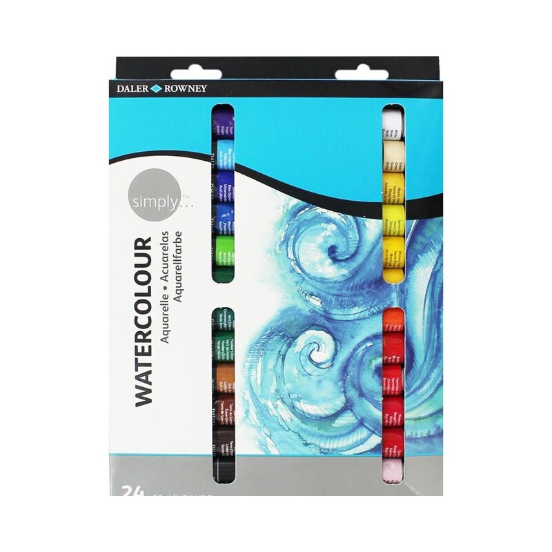 Daler Rowney Simply Watercolor Sulu Boya Seti 12ml x 24 Renk