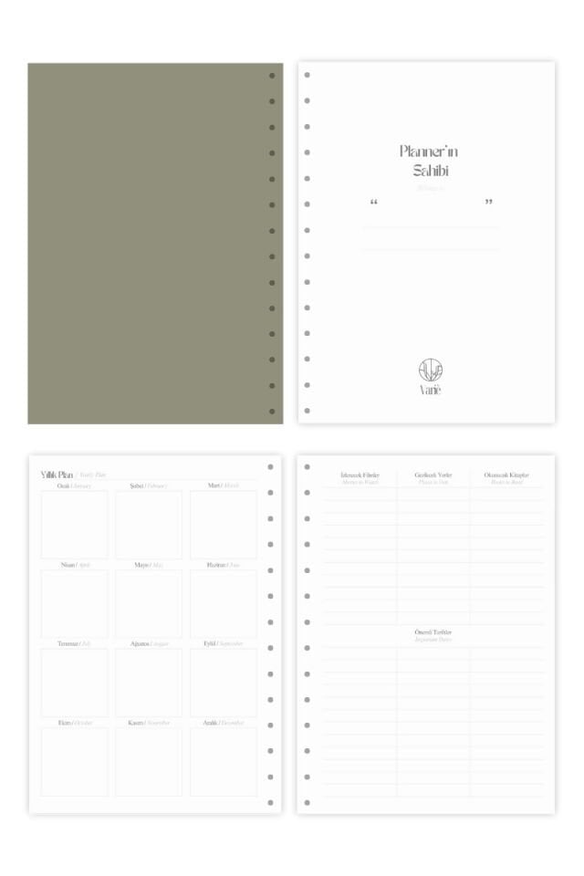 Pure Undated Planner Süresiz Planlayıcı Ajanda 17x24cm 90gr Ivory Forest